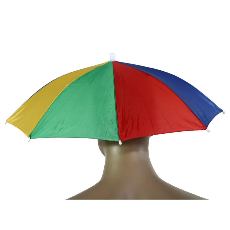 Foldable Umbrella Hat Cap Headwear Umbrella for Fishing Hiking Beach Camping Cap Head Hats Outdoor Rain Gear