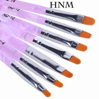 HNM 7pcs/lot Nail Art Pens UV Gel Nail Polish Painting Drawing Brushes set Manicure