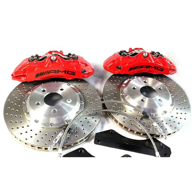 Jekit Car modified brake AMG6 red caliper with 390*36mm brake disks drilled for Mercedes GLE 43 C 292/ Mercedes W463 AMG
Jekit Car modified brake AMG6 red caliper with 390*36mm brake disks drilled for Mercedes GLE 43 C 292/ Mercedes W463 AMG
