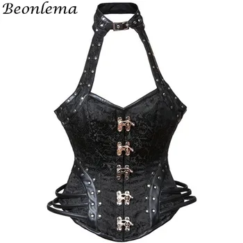 Gothic Steampunk Corset Women Sexy Corset Lacing Top Halter Jacquard Leather Steel Boned Corset Korse Corsage Bodice Slimming
Gothic Steampunk Corset Women Sexy Corset Lacing Top Halter Jacquard Leather Steel Boned Corset Korse Corsage Bodice Slimming