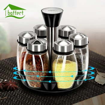 Rotating Stainless Steel Glass Spice Jars Set Salt Pepper Spray Seasoning Jars Sets for Spices Kitchen Cooking Tools 7Pcs/Set
Rotating Stainless Steel Glass Spice Jars Set Salt Pepper Spray Seasoning Jars Sets for Spices Kitchen Cooking Tools 7Pcs/Set