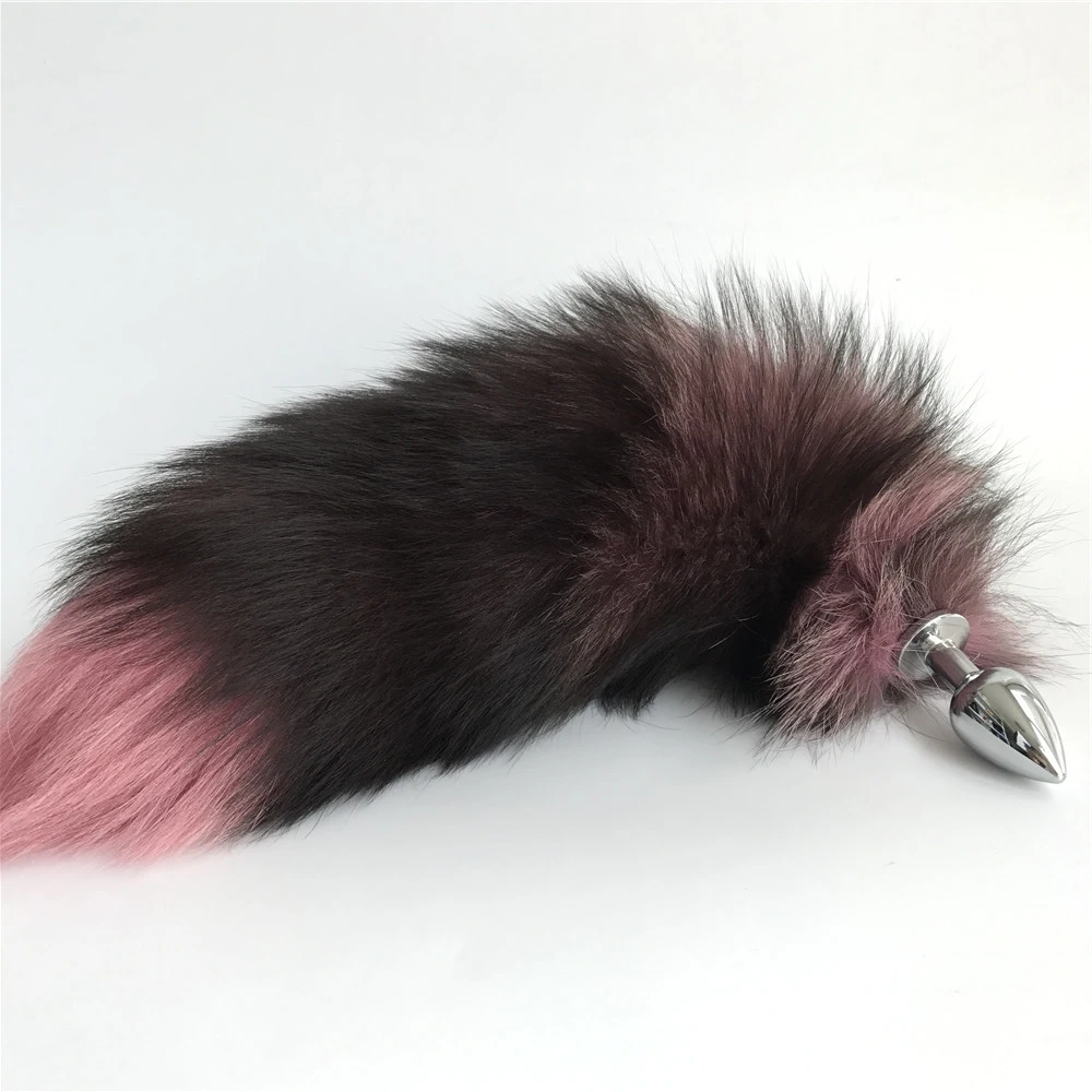 Magicfur - Pink Real fox fur tail w 2.8x7cm Plug Funny cosplay tool to Keychain | Тематическая одежда и униформа