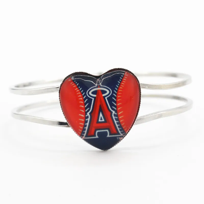 Фото baseball sports Los Angeles Angels team charms alloy heart bracelet 6pcs/lotbangle bracelets jewelry for man woman | Украшения и