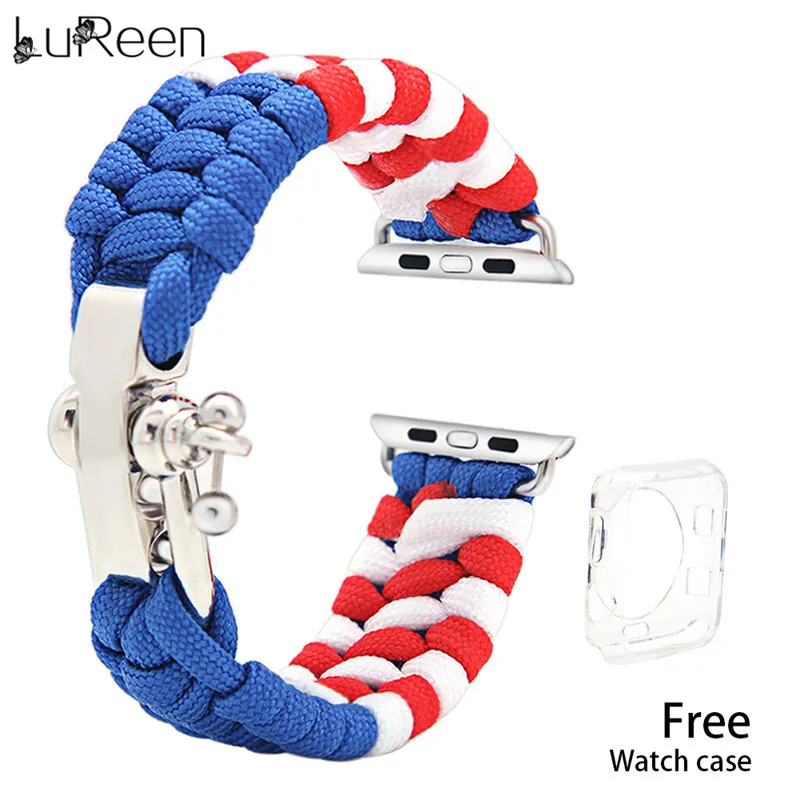 LuReen Woven Nylon Rope Apple Watch Strap 1 2 3 Blet Watch Band For iWatch 38mm/42mm Survival Outdoor WatchBand Men Women
LuReen Woven Nylon Rope Apple Watch Strap 1 2 3 Blet Watch Band For iWatch 38mm/42mm Survival Outdoor WatchBand Men Women