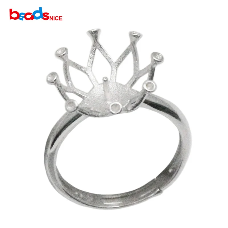 925 Sterling Silver Ring Setting for 13mm Round Beads Adjustable Ring Size Crown Silver Ring Base ID35763
925 Sterling Silver Ring Setting for 13mm Round Beads Adjustable Ring Size Crown Silver Ring Base ID35763