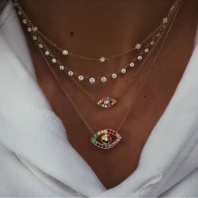 2019 colorful cz drop charm Gold filled turkish evil eye lucky women gift rainbow cz stone trendy classic eye necklace jewelry
2019 colorful cz drop charm Gold filled turkish evil eye lucky women gift rainbow cz stone trendy classic eye necklace jewelry