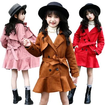 Spring Autumn Children Clothing Girls Jackets Fashion Double-Breasted Suede Trench Coats For Girls Long Jackets Outwear
Spring Autumn Children Clothing Girls Jackets Fashion Double-Breasted Suede Trench Coats For Girls Long Jackets Outwear