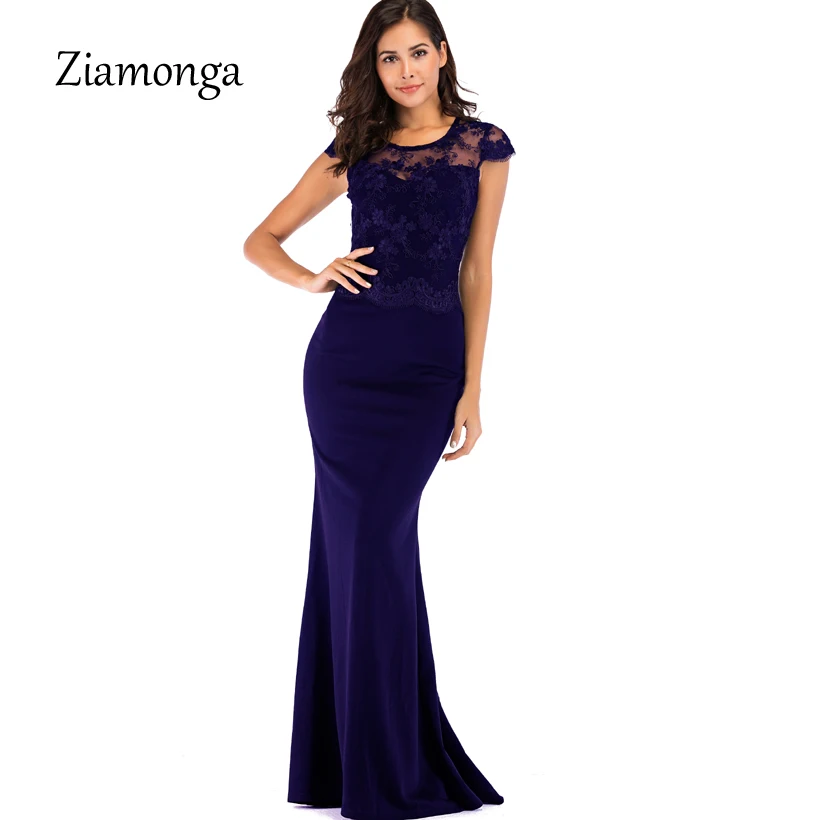 Ziamonga Embroidery Lace Elegant Women Mermaid Party Dress Short Sleeve O-Neck Bodycon Long Maxi Dress Zipper Backless Vestidos
Ziamonga Embroidery Lace Elegant Women Mermaid Party Dress Short Sleeve O-Neck Bodycon Long Maxi Dress Zipper Backless Vestidos