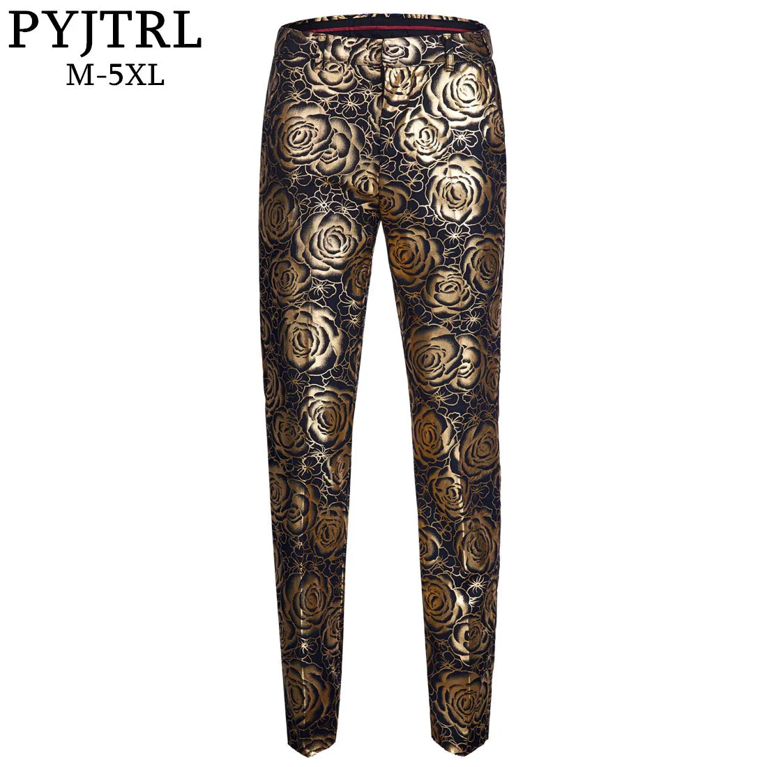PYJTRL Brand Tide Men Gold Floral Slim Fit Adjustable Waist Suit Trousers Plus Size Hip Hot Male Casual Pants Pantalon Homme
PYJTRL Brand Tide Men Gold Floral Slim Fit Adjustable Waist Suit Trousers Plus Size Hip Hot Male Casual Pants Pantalon Homme