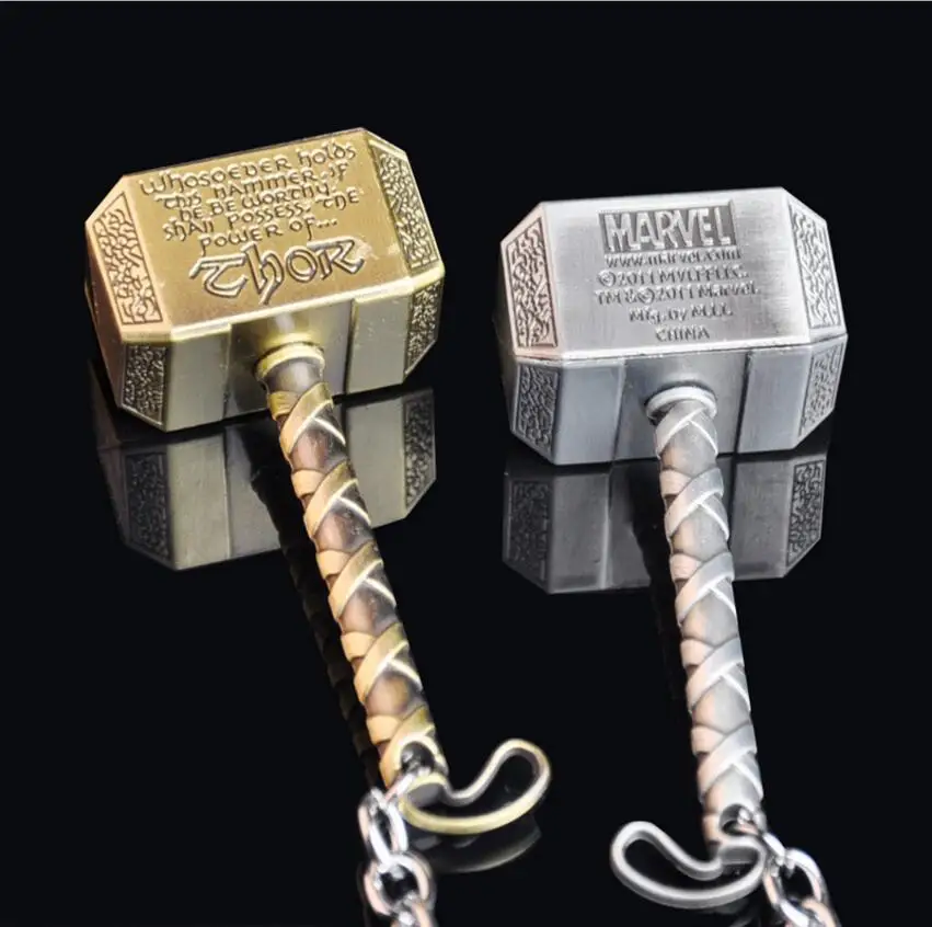 Vintage Thor Hammer Keychains Marvel Movie The Avengers 2 Thor Hammer Key Rings Zinc Alloy Key Holder Keyring Action figure Toy
Vintage Thor Hammer Keychains Marvel Movie The Avengers 2 Thor Hammer Key Rings Zinc Alloy Key Holder Keyring Action figure Toy