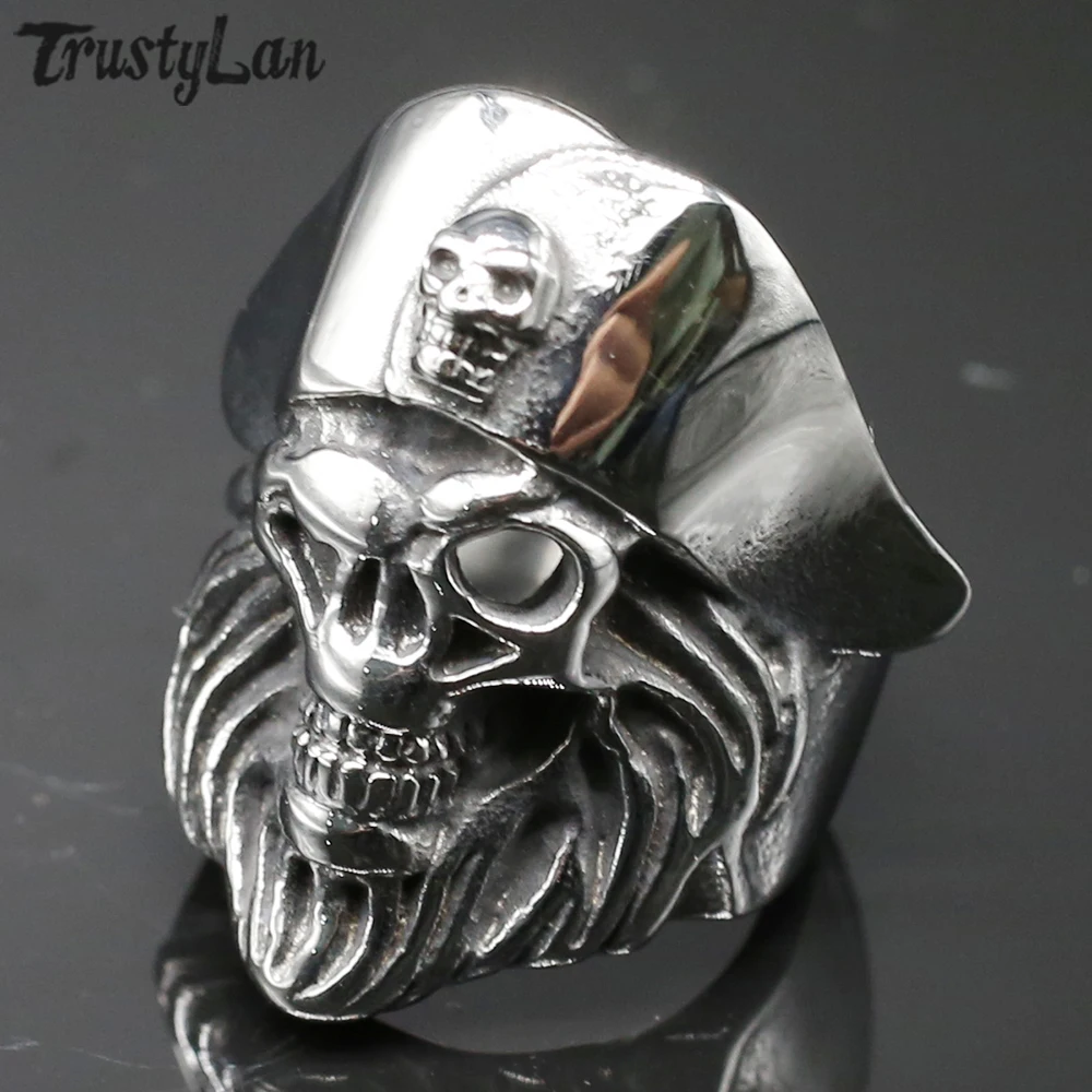Hot New Vintage Gothic Silver Color Stainless Steel Skull Men's Ring Biker Motorcycle Ring Male Size 8-13 Jewellery Ringen Band
Hot New Vintage Gothic Silver Color Stainless Steel Skull Men's Ring Biker Motorcycle Ring Male Size 8-13 Jewellery Ringen Band