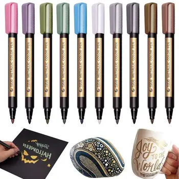 Metallic Markers Pens Medium Point Tip Art Permanent Marker Pen Wall Craft Color Painting Pens DIY 10 Colors
Metallic Markers Pens Medium Point Tip Art Permanent Marker Pen Wall Craft Color Painting Pens DIY 10 Colors