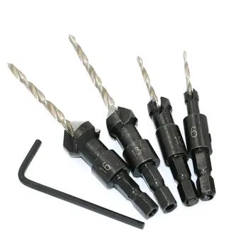 4 Pcs/set HSS Carpentry Countersink Drill Bit Set Woodworking Wood Drilling Tools MAL999
4 Pcs/set HSS Carpentry Countersink Drill Bit Set Woodworking Wood Drilling Tools MAL999