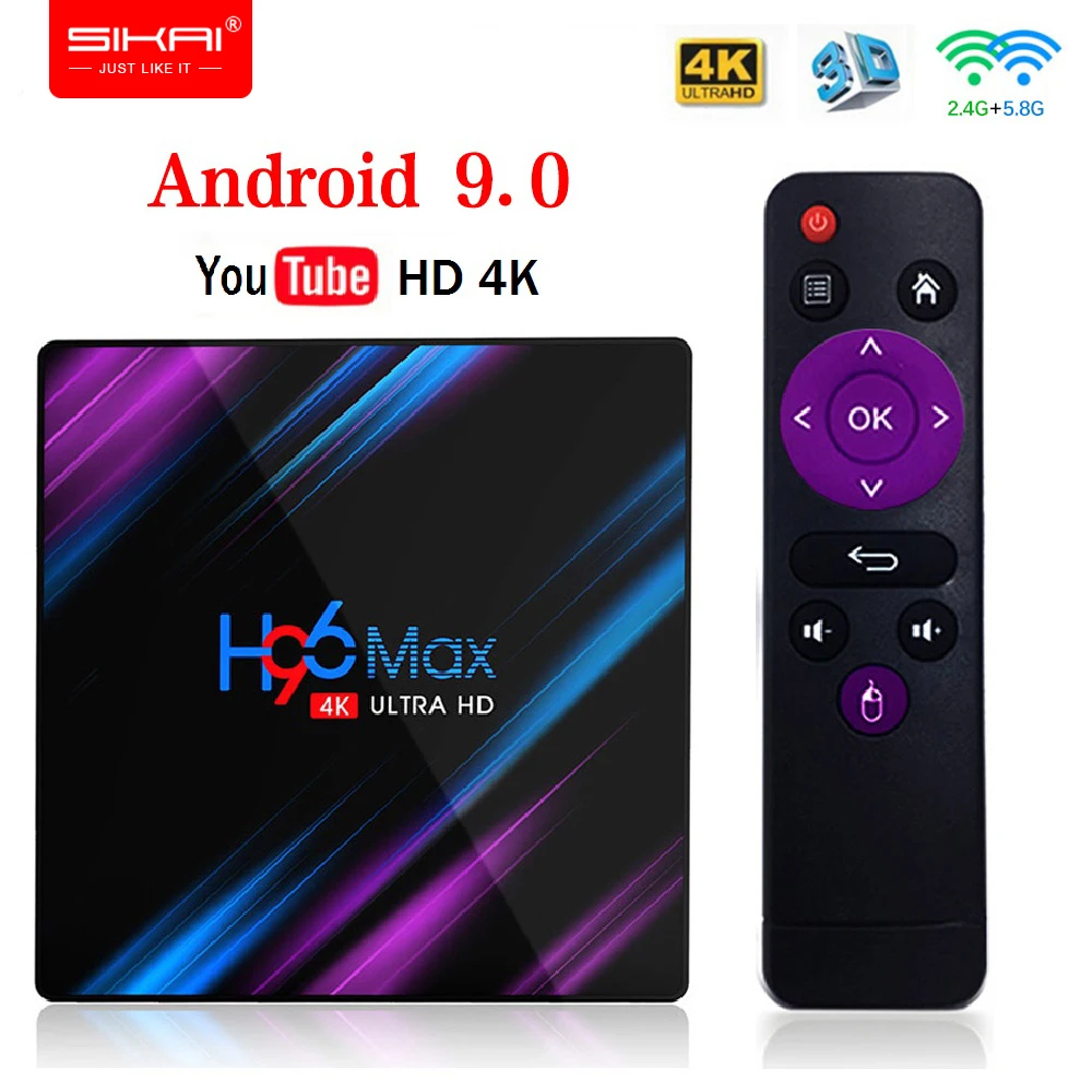 Android 9.0 TV Box H96 Max Rockchip RK3318 4K Smart TV Box 2.4G&5G Wifi BT4.0 H96Max 4GB 64GB Media Player Android Set Top Box
Android 9.0 TV Box H96 Max Rockchip RK3318 4K Smart TV Box 2.4G&5G Wifi BT4.0 H96Max 4GB 64GB Media Player Android Set Top Box