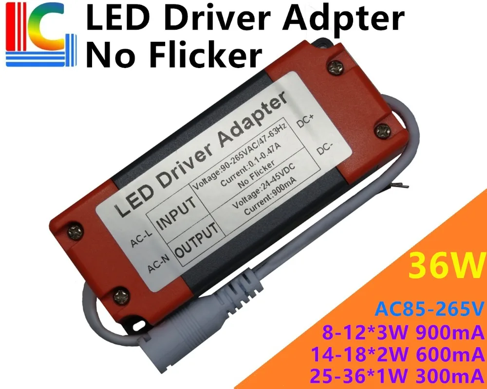 Freeshipping no flick 36W panel light LED Driver Adapter 300mA 600mA 900mA Lighting Transformer Track Lighting etc Power Supply
Freeshipping no flick 36W panel light LED Driver Adapter 300mA 600mA 900mA Lighting Transformer Track Lighting etc Power Supply