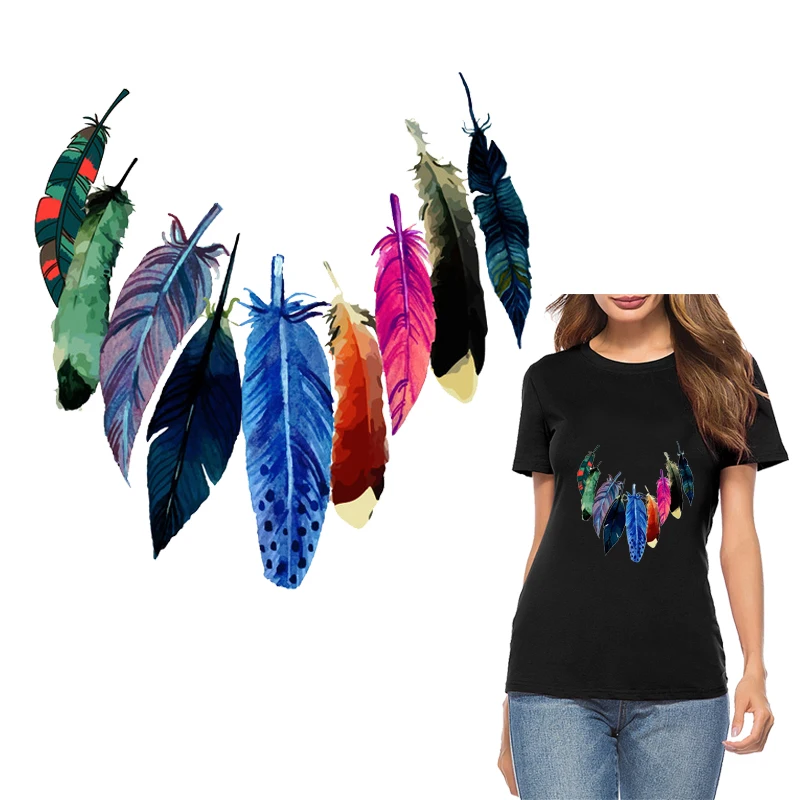 Cool Tearing Feather Heat Transfer T-shirt Patches DIY Iron on Stickers for Women Clothing Easy By Household Irons
Cool Tearing Feather Heat Transfer T-shirt Patches DIY Iron on Stickers for Women Clothing Easy By Household Irons