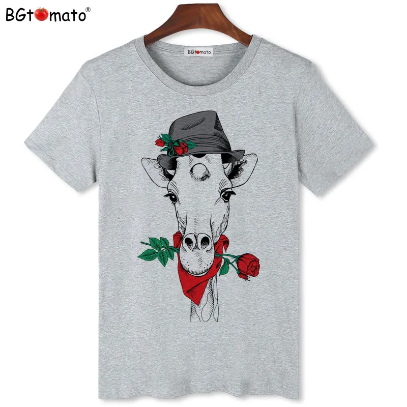 BGtomato fashion men's short sleeve giraffe black rose Printed t-shirt Man O-neck cool tops
BGtomato fashion men's short sleeve giraffe black rose Printed t-shirt Man O-neck cool tops