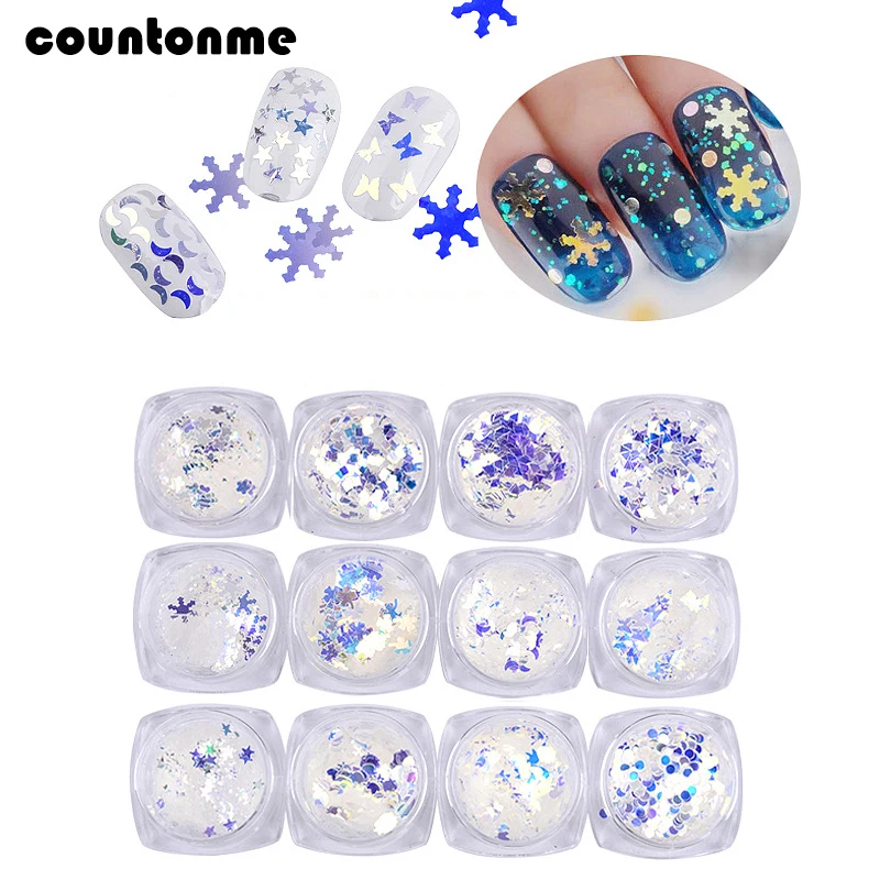 12Pcs/Set Laser Snowflakes Nail Sequins Decals Nail Art Decoration Holographic Glitter Flakes Paillette Moon Star Xmas Stickers
12Pcs/Set Laser Snowflakes Nail Sequins Decals Nail Art Decoration Holographic Glitter Flakes Paillette Moon Star Xmas Stickers