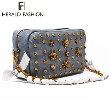 Herald Fashion Spider Rivet Bags Women Messenger Bag Quality Leather Female Shoulder Bag With Chain Strap Lady's Crossbady Bag
Herald Fashion Spider Rivet Bags Women Messenger Bag Quality Leather Female Shoulder Bag With Chain Strap Lady's Crossbady Bag
