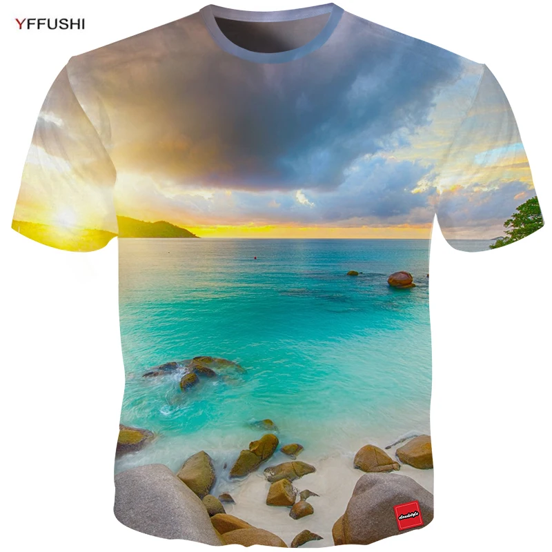 YFFUSHI Male/Femal Hot Sale 3D Cool Beach T-Shirts Men Fashion Colorful Lake 3D Print Summer Men Holiday t shirt Plus Size 5XL
YFFUSHI Male/Femal Hot Sale 3D Cool Beach T-Shirts Men Fashion Colorful Lake 3D Print Summer Men Holiday t shirt Plus Size 5XL