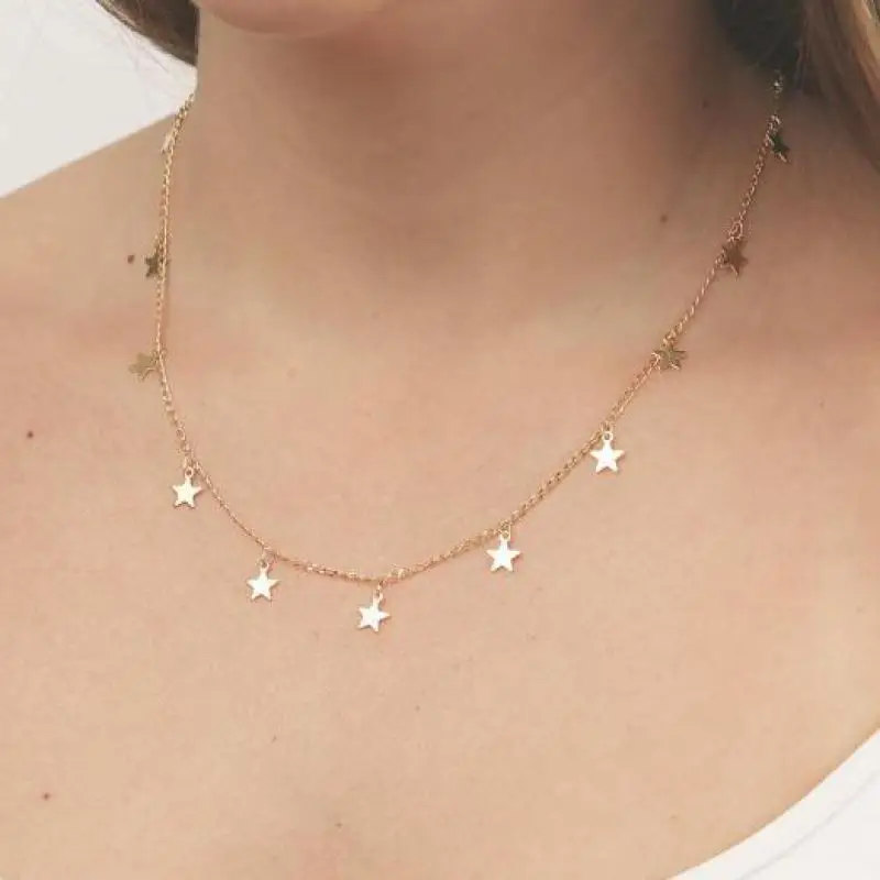 Star Dangle Choker Necklace For Women Fashion Jewelry Tiny Gold Pendant Necklace Kolye Bijoux Collares Mujer Collier Femme
Star Dangle Choker Necklace For Women Fashion Jewelry Tiny Gold Pendant Necklace Kolye Bijoux Collares Mujer Collier Femme