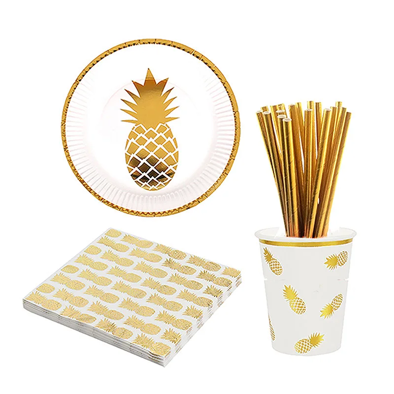 Golden pineapple paper plate/cup/napkin straw Disposable Tableware set Wedding kids Birthday Party Decoration supplies
Golden pineapple paper plate/cup/napkin straw Disposable Tableware set Wedding kids Birthday Party Decoration supplies