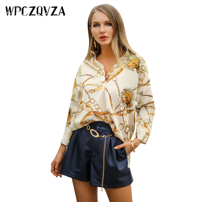 WPCZQVZA Bohemia Style Women Trendy Tops Female V-neck Golden Chain Printing Shirt Hot Sales Casual Loose Beach Woman Blouse
WPCZQVZA Bohemia Style Women Trendy Tops Female V-neck Golden Chain Printing Shirt Hot Sales Casual Loose Beach Woman Blouse