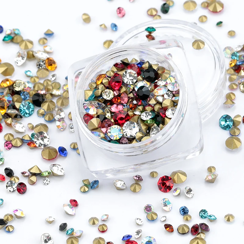 Nail Crystal Point Bottom Glass Rhinestones Mixed Color Mix Size Diamond Shape Nail Stones For 3D Nails Art Decorations
Nail Crystal Point Bottom Glass Rhinestones Mixed Color Mix Size Diamond Shape Nail Stones For 3D Nails Art Decorations