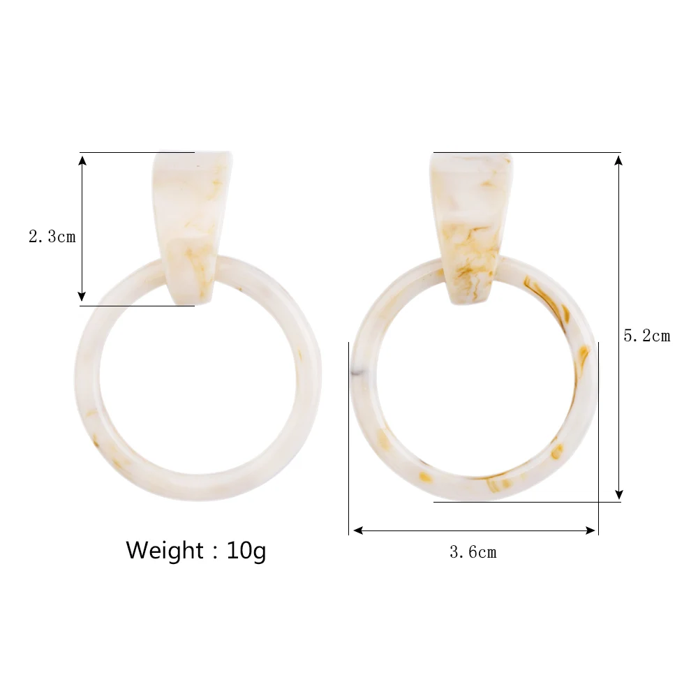 Guanlong Trendy Round Resin Dangle Earrings for Women Statement Big Geometric Pendant Earrings Party Jewelry Gift