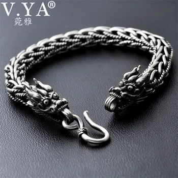 V.YA 8MM Dragon Head Bracelet 925 Sterling Silver 20-21cm Hand Link Chain Bangle Solid Thai Silver Bracelets Male Men Jewelry
V.YA 8MM Dragon Head Bracelet 925 Sterling Silver 20-21cm Hand Link Chain Bangle Solid Thai Silver Bracelets Male Men Jewelry