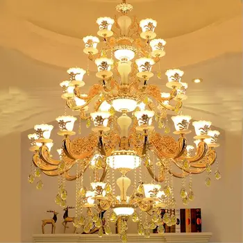 GIRBAN Zinc Alloy Modern LED Chandelier Lighting Lustre Jade Large K9 Gold Crystal Chandeliers Living Room Lobby Hotel Lights
GIRBAN Zinc Alloy Modern LED Chandelier Lighting Lustre Jade Large K9 Gold Crystal Chandeliers Living Room Lobby Hotel Lights