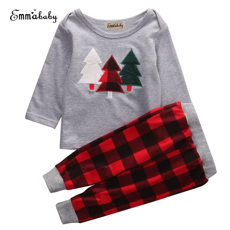 Xmas Baby Unisex Clothing Set Children Christmas Tree Print T-shirt+Plaid Pants 2017 New Bebes Baby Boys Girls Clothes Sets 1-6T
Xmas Baby Unisex Clothing Set Children Christmas Tree Print T-shirt+Plaid Pants 2017 New Bebes Baby Boys Girls Clothes Sets 1-6T