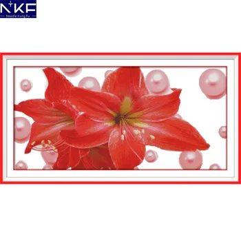 NKF Pearl and lily flower style handcraft Chinese needlework embroidery set cross stitch charts and patterns for home decoration
NKF Pearl and lily flower style handcraft Chinese needlework embroidery set cross stitch charts and patterns for home decoration