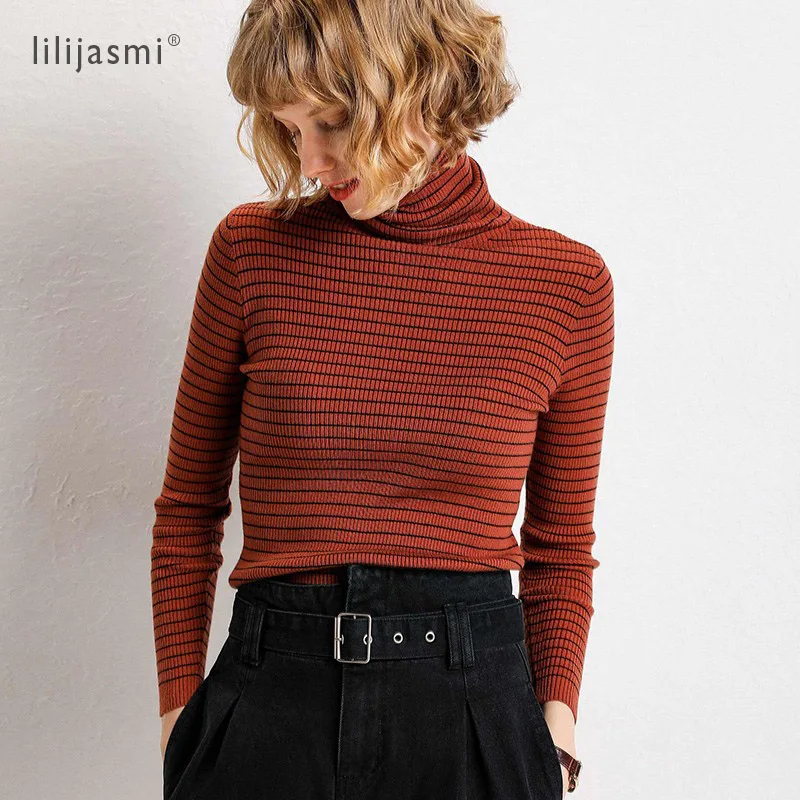 2019 Women's Viscose Blends Soft Warm Sweater Heap Turtleneck Stripes Ribbed Pullovers Winter Trend Color Jumper #905
2019 Women's Viscose Blends Soft Warm Sweater Heap Turtleneck Stripes Ribbed Pullovers Winter Trend Color Jumper #905