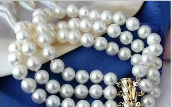 classic8-9mm south sea round white pearl bracelet 7.5-8inch 14KGP 
classic8-9mm south sea round white pearl bracelet 7.5-8inch 14KGP