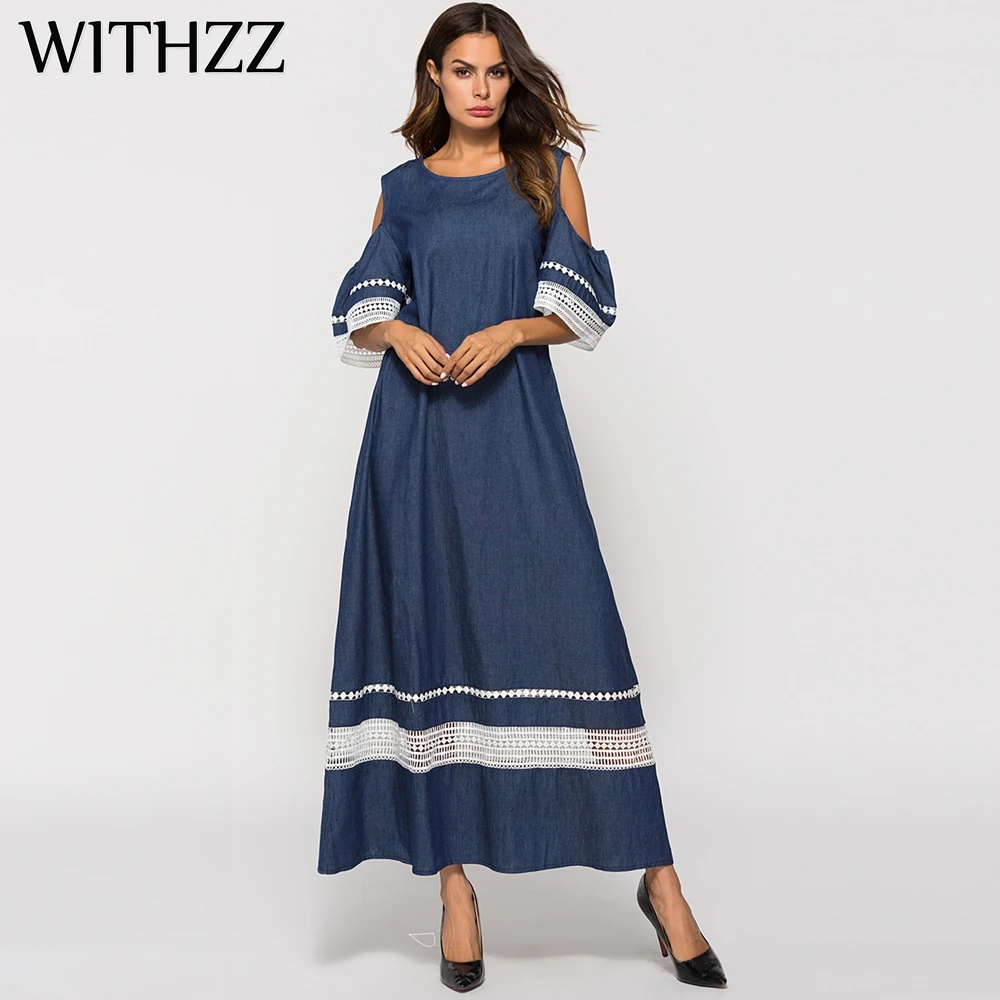 WITHZZ Women's Muslim Robes Openwork Stitching Strapless Long Dress Arab Female for Bandage Party Prom Gowns Sarafan Dresses
WITHZZ Women's Muslim Robes Openwork Stitching Strapless Long Dress Arab Female for Bandage Party Prom Gowns Sarafan Dresses