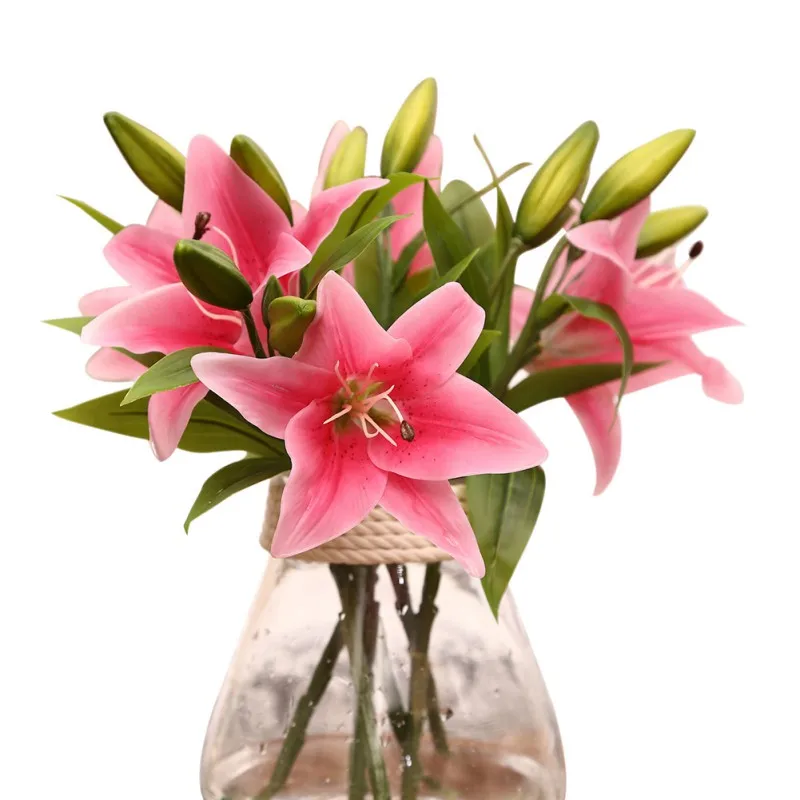Hot Sale Real Touch Lily Flowers Latex Artificial 3 heads Artificial Flowers Bouquets new House Home Wedding Festival Decoration
Hot Sale Real Touch Lily Flowers Latex Artificial 3 heads Artificial Flowers Bouquets new House Home Wedding Festival Decoration