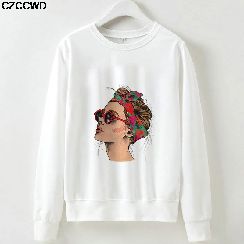 CZCCWD New Streetwear Women Clothes Leisure Harajuku Fashion Sunglasses Girl Printing Tops Trend Kawaii Long Sleeve Sweatshirt
CZCCWD New Streetwear Women Clothes Leisure Harajuku Fashion Sunglasses Girl Printing Tops Trend Kawaii Long Sleeve Sweatshirt