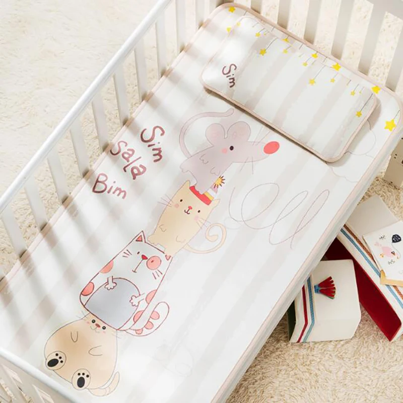 Baby Summer cool mat Pillows Mattress Safety Protection toddler Ice Silk 2pcs/set cartoon bedding set 120*60cm BHS006
Baby Summer cool mat Pillows Mattress Safety Protection toddler Ice Silk 2pcs/set cartoon bedding set 120*60cm BHS006