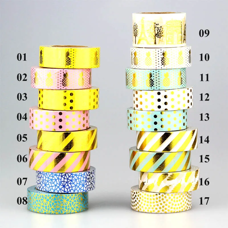 1X Dots Stripes Pineapples Foil Washi Tape Scrapbooking Cute Kawaii Decorative Adhesive Japanese Masking Tape For Gift Packing
1X Dots Stripes Pineapples Foil Washi Tape Scrapbooking Cute Kawaii Decorative Adhesive Japanese Masking Tape For Gift Packing