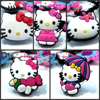 

Mixed Styles 10pcs High Quality Hello Kitty Hot Cartoon Shoe Charms Accessories Party Home Decoretion Kids Children Gift Fashion