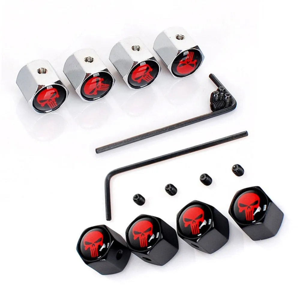 4Pcs Car Styling Metal Ghost Skull Logo Emblem Tire Valve Caps Auto Tyre Air Stems Cap Automobile Motorcycle Tire Accessories
4Pcs Car Styling Metal Ghost Skull Logo Emblem Tire Valve Caps Auto Tyre Air Stems Cap Automobile Motorcycle Tire Accessories