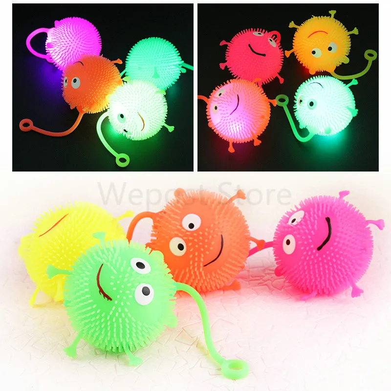 СВЕТОДИОДНЫЕ светящиеся шарики для прыжков цветные резиновые ежа игрушки детей |
