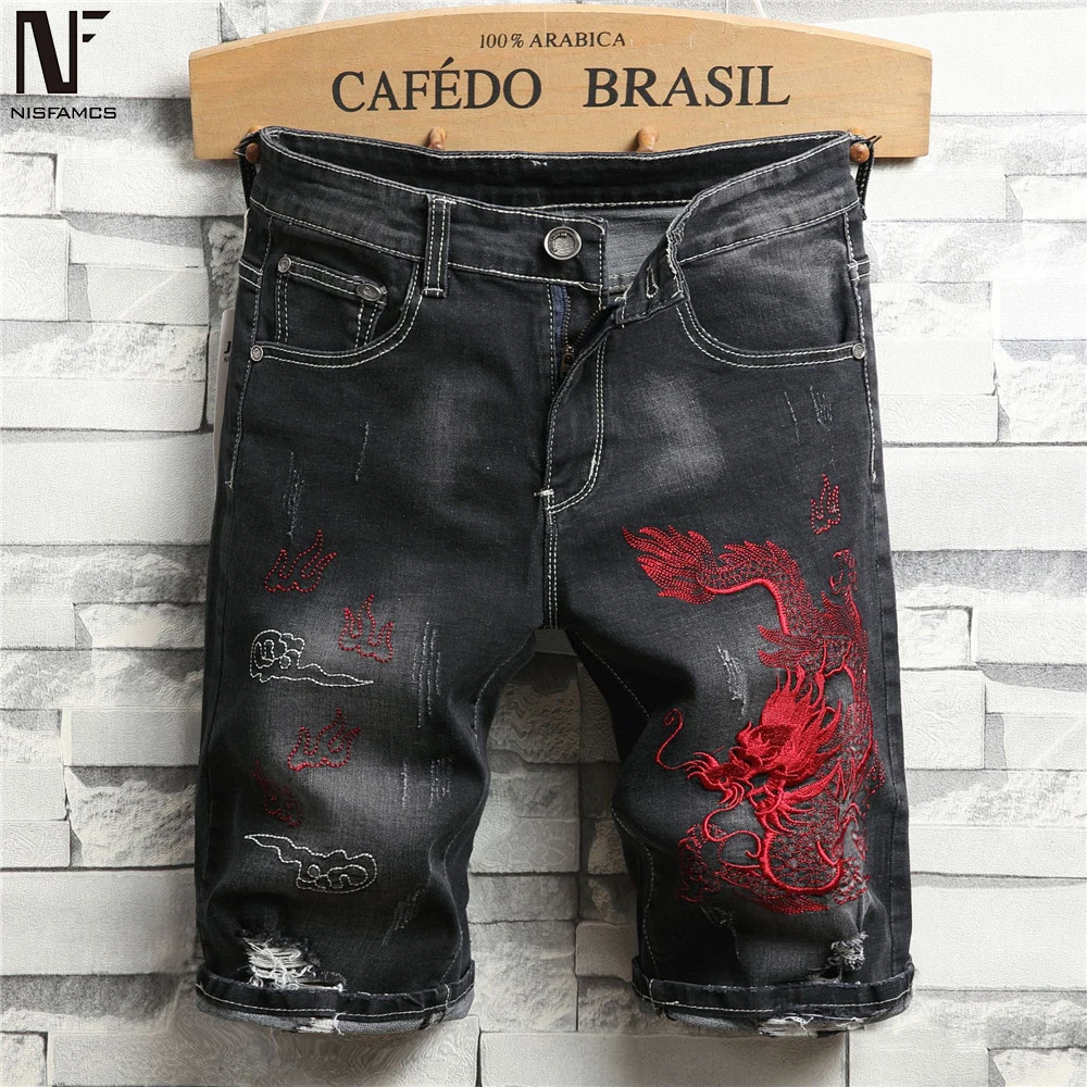 Dragon Skull Print Jeans Hip Hop Men Beach Shorts Embroidery Harajuku Short Jean 2019 Novelty Fitness Jeans Mens Summer Clothes
Dragon Skull Print Jeans Hip Hop Men Beach Shorts Embroidery Harajuku Short Jean 2019 Novelty Fitness Jeans Mens Summer Clothes