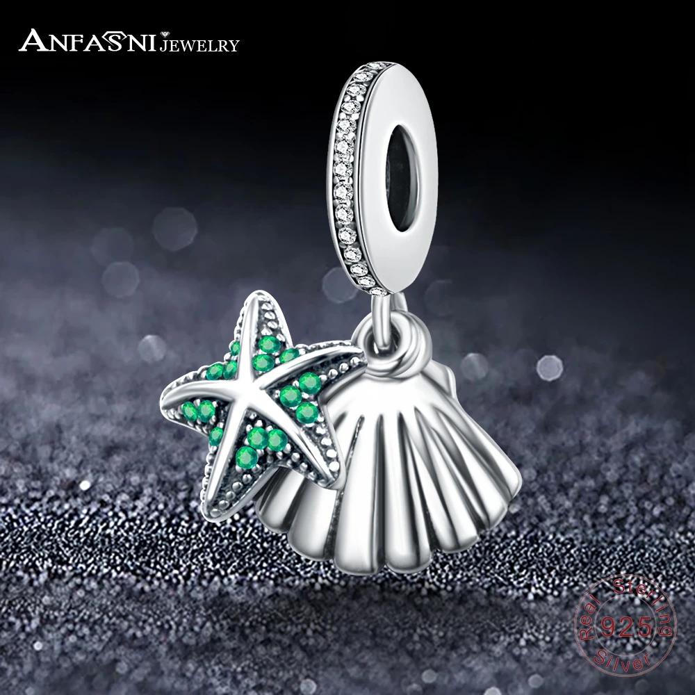 ANFASNI Fashion 925 Sterling Silver Tropical Starfish & Sea Shell Charm Frosty Mint Clear CZ Fit Original Bracelet Pendant DIY
ANFASNI Fashion 925 Sterling Silver Tropical Starfish & Sea Shell Charm Frosty Mint Clear CZ Fit Original Bracelet Pendant DIY