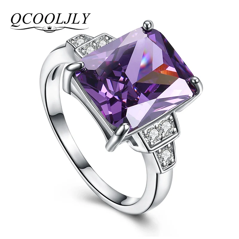 QCOOLJLY Fascinating Silver Color Rings Huge Square Colorful Cubic Zirconia Crystal Ring For Women Wedding Party Jewelry Rings
QCOOLJLY Fascinating Silver Color Rings Huge Square Colorful Cubic Zirconia Crystal Ring For Women Wedding Party Jewelry Rings