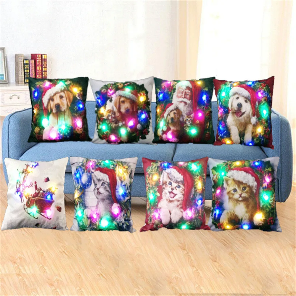 Multi Colors Christmas LED Lights Luminescent Lanterns Pillow Back Cushion Linen Innovative Pillowcase Party Festival House Dec
Multi Colors Christmas LED Lights Luminescent Lanterns Pillow Back Cushion Linen Innovative Pillowcase Party Festival House Dec
