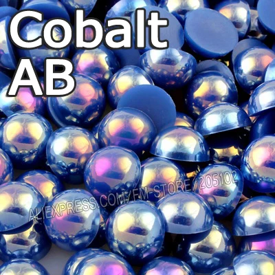 

Cobalt AB Dark Blue Half Round bead Mix Sizes 2mm 3mm 4mm 5mm 6mm 8mm imitation ABS Flat back Pearl DIY Nail jewelry Accessory