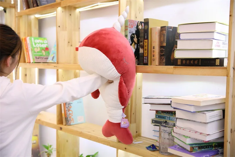 new narwhal whale doll fish plush toy cute girl sleeping pillows big soft shark dolphin dolls Korean cute dolls 31inch 80cm DY50312 (5)