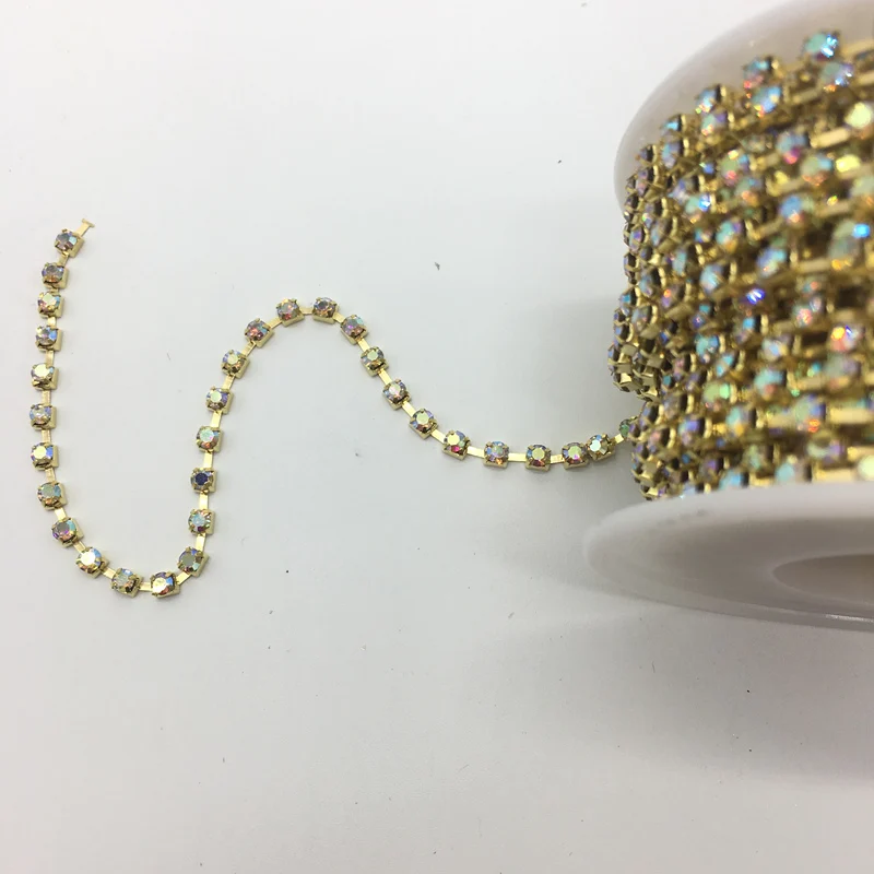 10 yards Copper Claw SS6/SS8/SS10/SS12 AB Glass Rhinestone Sparse Cup Chain Gold Plated DIY Jewelry On Accessoires
10 yards Copper Claw SS6/SS8/SS10/SS12 AB Glass Rhinestone Sparse Cup Chain Gold Plated DIY Jewelry On Accessoires